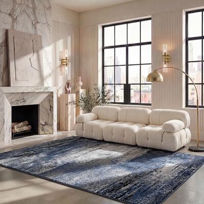 Safavieh Teppich 235 x 305 cm Adirondack Collection Groß Modern Design, Grau & Blau, Pflegeleichte Synthetikmischung, Ideal für Wohnzimmer, Schlafzimmer, Büro Safavieh Teppich 235 x 305 cm Adirondack Collection Groß Modern Design, Grau & Blau, Pflegeleichte Synthetikmischung, Ideal für Wohnzimmer, Schlafzimmer, Büro