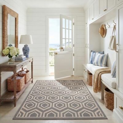 Safavieh - Courtyard Collection - Anthrazit - Beige - Teppich Safavieh - Courtyard Collection - Anthrazit - Beige - Teppich