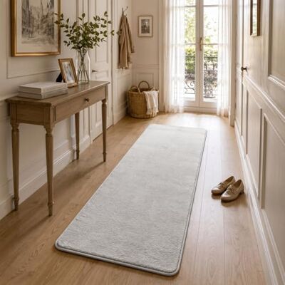 VOUNOT ® Teppich Wohnzimmer 60x180 cm, mit rutschfeste Rückseite & Antirutschmatte, Kuscheliger Kurzflor Flauschig Teppiche Gegend für Schlafzimmer Kinderzimmer Esszimmer, Grau VOUNOT ® Teppich Wohnzimmer 60x180 cm, mit rutschfeste Rückseite & Antirutschmatte, Kuscheliger Kurzflor Flauschig Teppiche Gegend für Schlafzimmer Kinderzimmer Esszimmer, Grau