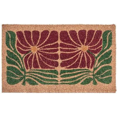 Beliani Fußmatte Kokosfaser Mehrfarbig/bunt Blumenmuster rutschfest 45 x 75 cm Tanalian Beliani Fußmatte Kokosfaser Mehrfarbig/bunt Blumenmuster rutschfest 45 x 75 cm Tanalian