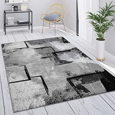 Paco Home Teppich Wohnzimmer Vintage Kurzflor Schlafzimmer Geometrisches Design Modern, Grösse:60x100 cm, Farbe:Grau 7 Paco Home Teppich Wohnzimmer Vintage Kurzflor Schlafzimmer Geometrisches Design Modern, Grösse:60x100 cm, Farbe:Grau 7