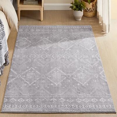 SONGMICS HOME Boho Teppich, 120 x 170 cm, Schlafzimmer Teppich, Wohnzimmerteppich, rutschfesterteppich, waschbarerteppich, flauschig, Dekoration, für Wohnzimmer, hellgrau TAR027G01 SONGMICS HOME Boho Teppich, 120 x 170 cm, Schlafzimmer Teppich, Wohnzimmerteppich, rutschfesterteppich, waschbarerteppich, flauschig, Dekoration, für Wohnzimmer, hellgrau TAR027G01