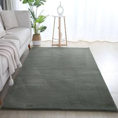 Carpetsale24 Rabbit Hochflor Teppich Läufer 60x110 cm Grün Shaggy Modern Flauschig Weich Fellteppich Kunstfell Einfarbig für Flur Schlafzimmer Kinderzimmer Carpetsale24 Rabbit Hochflor Teppich Läufer 60x110 cm Grün Shaggy Modern Flauschig Weich Fellteppich Kunstfell Einfarbig für Flur Schlafzimmer Kinderzimmer