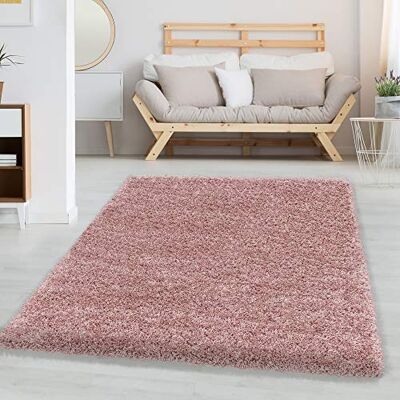Carpetsale24 Shaggy Hochflor Teppich 80x150 cm Rosa weich flauschig modern einfarbig Ideal für Flur oder Kinderzimmer für Wohnzimmer Schlafzimmer Flur Carpetsale24 Shaggy Hochflor Teppich 80x150 cm Rosa weich flauschig modern einfarbig Ideal für Flur oder Kinderzimmer für Wohnzimmer Schlafzimmer Flur
