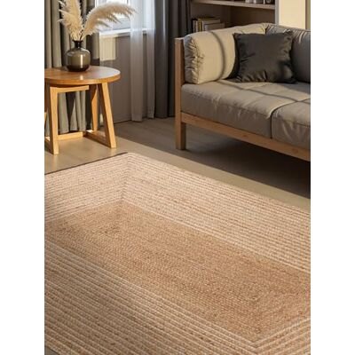 Hanse Home Juno Line Juteteppich Natur Wohnzimmerteppich, 100% Jute, Handgewebt, Robust & Pflegeleicht, Modern, Boho Natürlicher Teppich für Wohnzimmer, Schlafzimmer Natur Weiß Gold, 160x230cm Hanse Home Juno Line Juteteppich Natur Wohnzimmerteppich, 100% Jute, Handgewebt, Robust & Pflegeleicht, Modern, Boho Natürlicher Teppich für Wohnzimmer, Schlafzimmer Natur Weiß Gold, 160x230cm