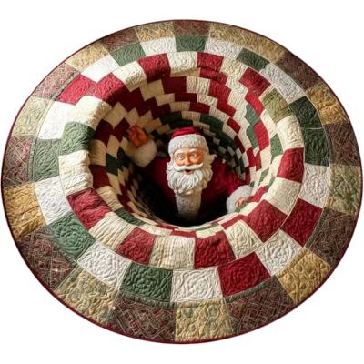 Generic Christmas Santa Optical Illusion-Teppich Rund, Bodenmatte für Wohn Deko Weihnachtsdesign Mit 3D-Tiefe Und Patchwork Optik Für Wohnzimmer Schlafzimmer Festdekoration Generic Christmas Santa Optical Illusion-Teppich Rund, Bodenmatte für Wohn Deko Weihnachtsdesign Mit 3D-Tiefe Und Patchwork Optik Für Wohnzimmer Schlafzimmer Festdekoration