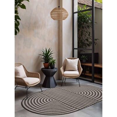 Ted Baker Flachgewebe Teppich Woodfield Oval Wendeteppich Outdoor geeignet, Pflegeleichter Wohnzimmerteppich, Modern, Bogen Muster für Wohnzimmer, Terrasse, Esszimmer Schwarz Weiß, 160x230 cm Ted Baker Flachgewebe Teppich Woodfield Oval Wendeteppich Outdoor geeignet, Pflegeleichter Wohnzimmerteppich, Modern, Bogen Muster für Wohnzimmer, Terrasse, Esszimmer Schwarz Weiß, 160x230 cm