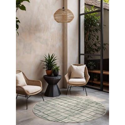 Ted Baker Flachgewebe Teppich Crouch Rund Wendeteppich Outdoor geeignet, Pflegeleichter Wohnzimmerteppich, Modern, Abstrakt Muster für Wohnzimmer, Terrasse, Esszimmer, Balkon Grün Weiß, Ø160 cm Ted Baker Flachgewebe Teppich Crouch Rund Wendeteppich Outdoor geeignet, Pflegeleichter Wohnzimmerteppich, Modern, Abstrakt Muster für Wohnzimmer, Terrasse, Esszimmer, Balkon Grün Weiß, Ø160 cm