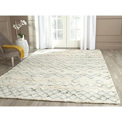 NADUVI Laszlo Textilteppich - Marokkanischer Stil, Handgetuft, Blau, 180x120 cm NADUVI Laszlo Textilteppich - Marokkanischer Stil, Handgetuft, Blau, 180x120 cm