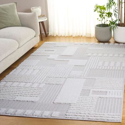 Safavieh Zeitgenössische Teppich für Wohnzimmer, Esszimmer, Schlafzimmer Trends Collection, Mittlerer Stapel, Beige und Elfenbein, 122 X 183 cm Safavieh Zeitgenössische Teppich für Wohnzimmer, Esszimmer, Schlafzimmer Trends Collection, Mittlerer Stapel, Beige und Elfenbein, 122 X 183 cm