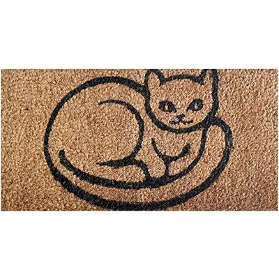 Bestlivings Fußmatte Kokos 25x50cm im Design: Katze Schmutzfangmatte für Innen- und Außenbereich, Fussmatte schmal PVC Unterseite Bestlivings Fußmatte Kokos 25x50cm im Design: Katze Schmutzfangmatte für Innen- und Außenbereich, Fussmatte schmal PVC Unterseite