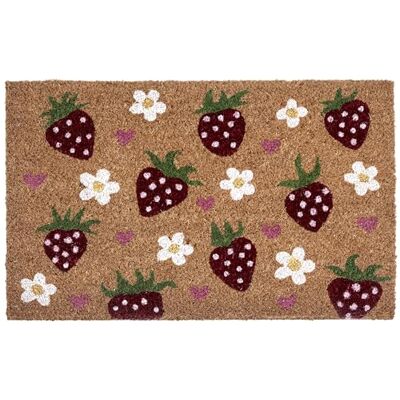 Beliani Fußmatte Kokosfaser Mehrfarbig/bunt Erdbeermotiv rutschfest 45 x 75 cm Shainin Beliani Fußmatte Kokosfaser Mehrfarbig/bunt Erdbeermotiv rutschfest 45 x 75 cm Shainin