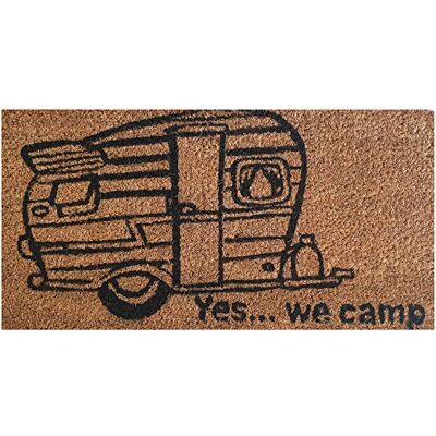 Bestlivings Fußmatte Kokos 25x50cm im Design: YES WE Camp Schmutzfangmatte für Innen- und Außenbereich, Fussmatte schmal PVC Unterseite Bestlivings Fußmatte Kokos 25x50cm im Design: YES WE Camp Schmutzfangmatte für Innen- und Außenbereich, Fussmatte schmal PVC Unterseite