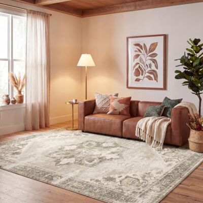Safavieh Salbei/Elfenbein Teppich - Traditioneller Stil, Maschinenwaschbar, Elegantes Design - Teppich Safavieh Salbei/Elfenbein Teppich - Traditioneller Stil, Maschinenwaschbar, Elegantes Design - Teppich