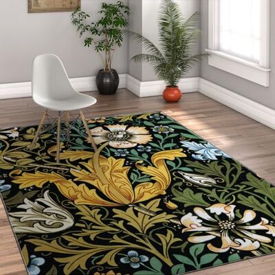 ART William Morris Blumenbereich Teppich 60x90cm Multicolored Geblümt Polyester RUG Teppich Retro Indoor Area Rug ART William Morris Blumenbereich Teppich 60x90cm Multicolored Geblümt Polyester RUG Teppich Retro Indoor Area Rug