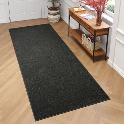 TAPISO Mono Läufer Teppich Kurzflor Indoor Outdoor UV-beständig Dunkelgrau Einfarbig Wohnzimmer Schlafzimmer Kinderzimmer Modern Design ÖKO-TEX 90 x 260 cm TAPISO Mono Läufer Teppich Kurzflor Indoor Outdoor UV-beständig Dunkelgrau Einfarbig Wohnzimmer Schlafzimmer Kinderzimmer Modern Design ÖKO-TEX 90 x 260 cm