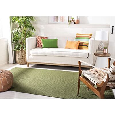 Safavieh Zeitgenössische Teppich für Wohnzimmer, Esszimmer, Schlafzimmer Umkehrbar Braided Collection, Kurzer Flor, Grün, 160 X 230 cm Safavieh Zeitgenössische Teppich für Wohnzimmer, Esszimmer, Schlafzimmer Umkehrbar Braided Collection, Kurzer Flor, Grün, 160 X 230 cm