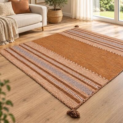 Steffensmeier Handwebteppich Muriani Baumwolle Wohnzimmer Braun, handgewebt, Größe: 80x150 cm Steffensmeier Handwebteppich Muriani Baumwolle Wohnzimmer Braun, handgewebt, Größe: 80x150 cm