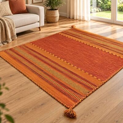 Steffensmeier Handwebteppich Muriani Baumwolle Wohnzimmer Terra, handgewebt, Größe: 170x230 cm Steffensmeier Handwebteppich Muriani Baumwolle Wohnzimmer Terra, handgewebt, Größe: 170x230 cm
