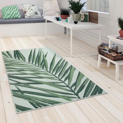 Paco Home Outdoor Teppich Wetterfest Flur Balkon Palmen Dschungel Florales Boho Muster Grün, Grösse:60x110 cm, Farbe:Grün 4 Paco Home Outdoor Teppich Wetterfest Flur Balkon Palmen Dschungel Florales Boho Muster Grün, Grösse:60x110 cm, Farbe:Grün 4