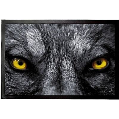 1art1 Wölfe Schau Mir In Die Augen, Kleines Fußmatte Dekomatte Innenbereich Design Türmatte 60x40 cm 1art1 Wölfe Schau Mir In Die Augen, Kleines Fußmatte Dekomatte Innenbereich Design Türmatte 60x40 cm