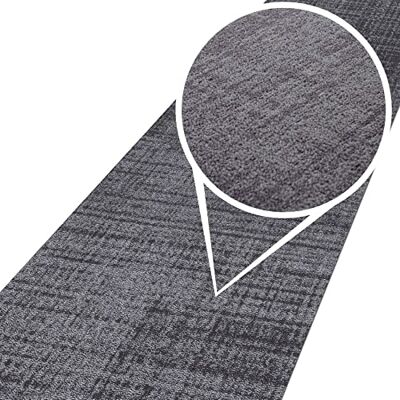 ANRO Teppich Läufer Wohnzimmer Flur Schlafzimmer Küche Küchenläufer Küchenteppich rutschfest Meterware Anton Grau 67 x 160cm Neuheit ANRO Teppich Läufer Wohnzimmer Flur Schlafzimmer Küche Küchenläufer Küchenteppich rutschfest Meterware Anton Grau 67 x 160cm Neuheit
