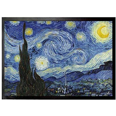 1art1 Vincent Van Gogh Die Sternennacht, 1889 Fußmatte Dekomatte Innenbereich Design Türmatte 70x50 cm 1art1 Vincent Van Gogh Die Sternennacht, 1889 Fußmatte Dekomatte Innenbereich Design Türmatte 70x50 cm
