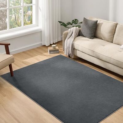 SONGMICS Teppich, 140 x 200 cm, Wohnzimmerteppich, Rutschfester Teppich, Dekoration, für Wohnzimmer, Schlafzimmer, maschinenwaschbar, modern, anthrazitgrau TAR015GT01 SONGMICS Teppich, 140 x 200 cm, Wohnzimmerteppich, Rutschfester Teppich, Dekoration, für Wohnzimmer, Schlafzimmer, maschinenwaschbar, modern, anthrazitgrau TAR015GT01