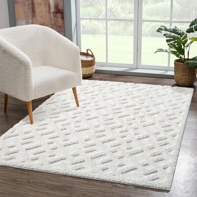 Carpet City FOCUS737 Beiger Boho Hoch-Tief 3D-Teppich Carpet City FOCUS737 Beiger Boho Hoch-Tief 3D-Teppich