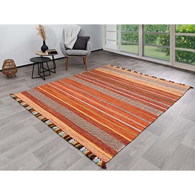 Steffensmeier Handwebteppich Turbat Antistatisch 100% Baumwolle Terra, handgewebt, Größe: 170x230 cm Steffensmeier Handwebteppich Turbat Antistatisch 100% Baumwolle Terra, handgewebt, Größe: 170x230 cm
