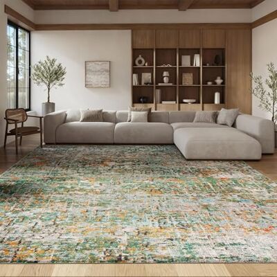 Safavieh Zeitgenössische Teppich für Wohnzimmer, Esszimmer, Schlafzimmer Madison Collection, Kurzer Flor, Silber und Elfenbein, 305 X 427 cm Safavieh Zeitgenössische Teppich für Wohnzimmer, Esszimmer, Schlafzimmer Madison Collection, Kurzer Flor, Silber und Elfenbein, 305 X 427 cm