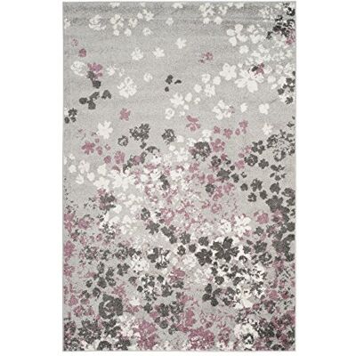 Safavieh Zeitgenössische Teppich für Wohnzimmer, Esszimmer, Schlafzimmer Adirondack Collection, Kurzer Flor, Hellgrau und Lila, 91 X 152 cm Safavieh Zeitgenössische Teppich für Wohnzimmer, Esszimmer, Schlafzimmer Adirondack Collection, Kurzer Flor, Hellgrau und Lila, 91 X 152 cm