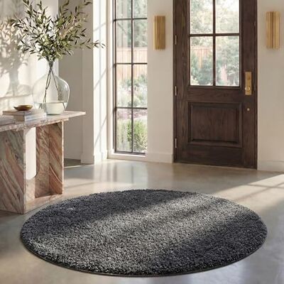 Safavieh Zottelig Teppich für Wohnzimmer, Esszimmer, Schlafzimmer California Shag Collection, Hoher Flor, Dunkelgrau, 201 X 201 cm Safavieh Zottelig Teppich für Wohnzimmer, Esszimmer, Schlafzimmer California Shag Collection, Hoher Flor, Dunkelgrau, 201 X 201 cm