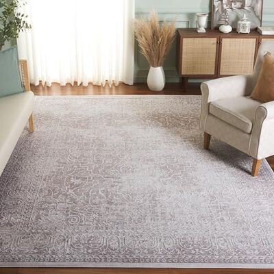 Safavieh Zeitgenössische Teppich für Wohnzimmer, Esszimmer, Schlafzimmer Reflection Collection, Kurzer Flor, Beige und Creme, 200 x 200 cm Safavieh Zeitgenössische Teppich für Wohnzimmer, Esszimmer, Schlafzimmer Reflection Collection, Kurzer Flor, Beige und Creme, 200 x 200 cm