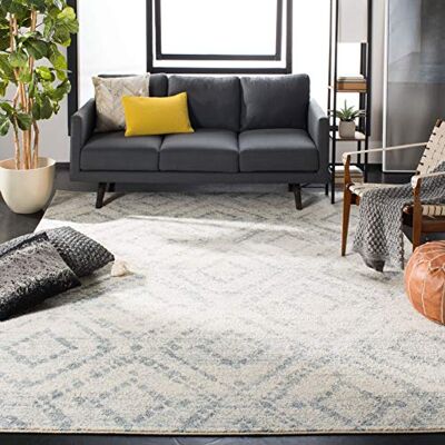 Safavieh - 120x120cm - Elfenbein/Blau - Polypropylen - Teppich Safavieh - 120x120cm - Elfenbein/Blau - Polypropylen - Teppich
