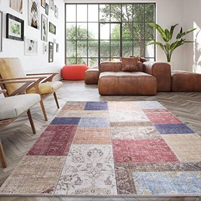 Rugs Essentials BALTA Teppich Traditionelles Design Print Vintage Multicolor Großer Teppich für den Innenbereich – Wohnzimmer Schlafzimmer, Patchwork, Maschinengewebt 100% Polyester, 200x290 cm, Multicolor Rugs Essentials BALTA Teppich Traditionelles Design Print Vintage Multicolor Großer Teppich für den Innenbereich – Wohnzimmer Schlafzimmer, Patchwork, Maschinengewebt 100% Polyester, 200x290 cm, Multicolor