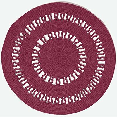 Homescapes Pflaume-farbener Teppich, Rund, 70 cm, Gehäkelter Vorleger aus Baumwolle im Retro-Look Mit Loop-Muster, Flach Gewebt für Schlafzimmer, Wohnzimmer, Flur oder Küche Homescapes Pflaume-farbener Teppich, Rund, 70 cm, Gehäkelter Vorleger aus Baumwolle im Retro-Look Mit Loop-Muster, Flach Gewebt für Schlafzimmer, Wohnzimmer, Flur oder Küche
