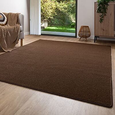 Steffensmeier Kurzflor Teppich Ibiza Wohnzimmerteppich Stilvoll Pflegeleicht Jugendteppich Braun, Größe: 160x230 cm Steffensmeier Kurzflor Teppich Ibiza Wohnzimmerteppich Stilvoll Pflegeleicht Jugendteppich Braun, Größe: 160x230 cm