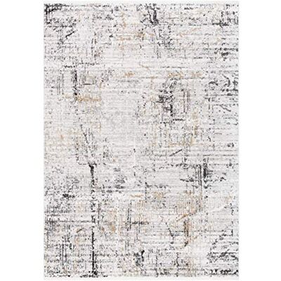 Safavieh Zeitgenössische Teppich für Wohnzimmer, Esszimmer, Schlafzimmer Shivan Collection, Kurzer Flor, Grau und Gold, 91 X 152 cm Safavieh Zeitgenössische Teppich für Wohnzimmer, Esszimmer, Schlafzimmer Shivan Collection, Kurzer Flor, Grau und Gold, 91 X 152 cm