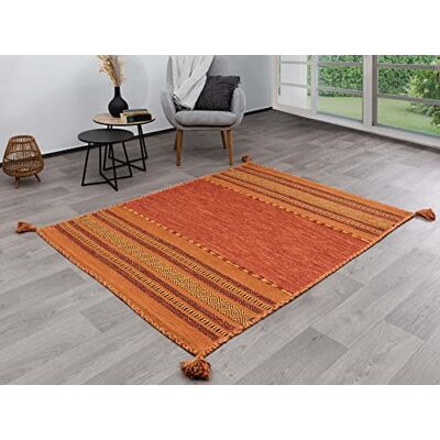 Steffensmeier Handwebteppich Muriani Baumwolle Wohnzimmer Terra, handgewebt, Größe: 60x90 cm Steffensmeier Handwebteppich Muriani Baumwolle Wohnzimmer Terra, handgewebt, Größe: 60x90 cm