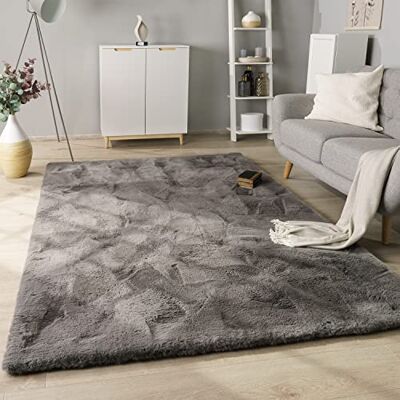Paco Home Hochflor Teppich Wohnzimmer Schlafzimmer Modern Flauschiger Fellteppich Fell Imitat Kunstfell Langflor, Grösse:60x100 cm, Farbe:Anthrazit Paco Home Hochflor Teppich Wohnzimmer Schlafzimmer Modern Flauschiger Fellteppich Fell Imitat Kunstfell Langflor, Grösse:60x100 cm, Farbe:Anthrazit