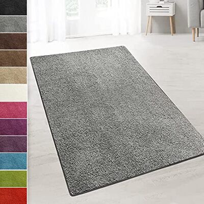 casa pura Shaggy-Teppich Barcelona (Grau, 66 x 400 cm) Weicher Hochflor-Teppich aus Polypropylen mit rutschhemmendem Action-Back-Rücken casa pura Shaggy-Teppich Barcelona (Grau, 66 x 400 cm) Weicher Hochflor-Teppich aus Polypropylen mit rutschhemmendem Action-Back-Rücken