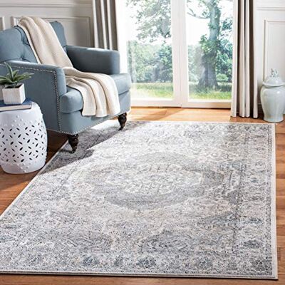 Safavieh Traditionell Teppich für Wohnzimmer, Esszimmer, Schlafzimmer Oregon Collection, Kurzer Flor, Elfenbein und Grau, 155 X 229 cm Safavieh Traditionell Teppich für Wohnzimmer, Esszimmer, Schlafzimmer Oregon Collection, Kurzer Flor, Elfenbein und Grau, 155 X 229 cm