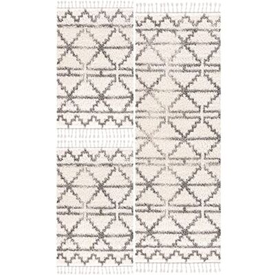 carpet city Bettumrandung Schlafzimmer Hochflor Teppich-Läufer 70x140cm/ 70x230cm in Creme Teppiche im Ethno Skandi Stil carpet city Bettumrandung Schlafzimmer Hochflor Teppich-Läufer 70x140cm/ 70x230cm in Creme Teppiche im Ethno Skandi Stil