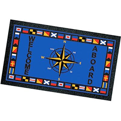 Emmevi Rechteckige Fußmatte aus Gummi, 40 x 70 cm, Windrose, rutschfest, Teppich für den Eingangsbereich, Haus, Boot, Modell 7 Emmevi Rechteckige Fußmatte aus Gummi, 40 x 70 cm, Windrose, rutschfest, Teppich für den Eingangsbereich, Haus, Boot, Modell 7