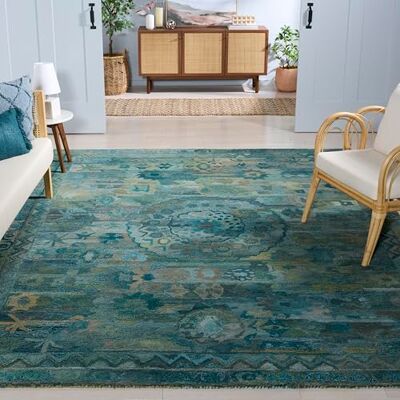 Safavieh Böhmisch Teppich für Wohnzimmer, Esszimmer, Schlafzimmer Anatolia Collection, Mittlerer Stapel, Aqua und Grün, 244 X 305 cm Safavieh Böhmisch Teppich für Wohnzimmer, Esszimmer, Schlafzimmer Anatolia Collection, Mittlerer Stapel, Aqua und Grün, 244 X 305 cm