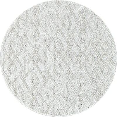 Carpetsale24 Teppich Rund 160 cm Creme 3D Hoch-Tief Effekt Hochflor Skandi Stil Rauten Design Modern Weich Pflegeleicht großer runder Teppich für Wohnzimmer Esszimmer Schlafzimmer Carpetsale24 Teppich Rund 160 cm Creme 3D Hoch-Tief Effekt Hochflor Skandi Stil Rauten Design Modern Weich Pflegeleicht großer runder Teppich für Wohnzimmer Esszimmer Schlafzimmer