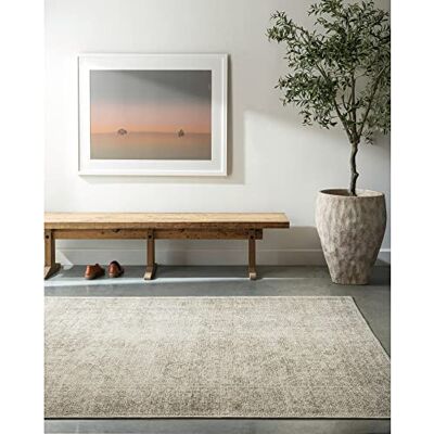 Livabliss x Becki Owens Margot Vintage Rug – Area Rug für Wohnzimmer, Flur & Schlafzimmer, 200x275 cm, Neutraler Scandi Stil, Traditioneller Boho Look, Pflegeleicht, Elfenbein & Salbeigrün Livabliss x Becki Owens Margot Vintage Rug – Area Rug für Wohnzimmer, Flur & Schlafzimmer, 200x275 cm, Neutraler Scandi Stil, Traditioneller Boho Look, Pflegeleicht, Elfenbein & Salbeigrün