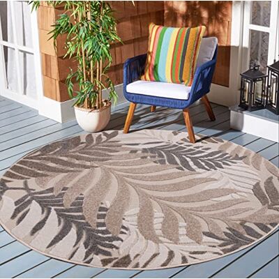 SANAT Floral Outdoor Teppich - 200cm Durchmesser, Wasserfest, Florales Design SANAT Floral Outdoor Teppich - 200cm Durchmesser, Wasserfest, Florales Design