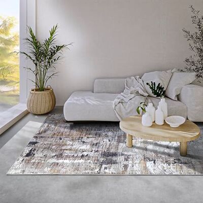 ELLE Decoration Malard Teppich – Moderner Abstrakter Rutschfester Design Kurzflor Teppich für Schlafzimmer, Esszimmer, Wohnzimmer, Flur, Küche – Anthrazit Gold, 80x150cm ELLE Decoration Malard Teppich – Moderner Abstrakter Rutschfester Design Kurzflor Teppich für Schlafzimmer, Esszimmer, Wohnzimmer, Flur, Küche – Anthrazit Gold, 80x150cm